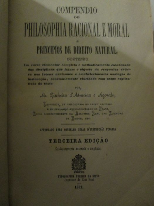 Curso elementar de Philosophia- M. Pinheiro d'Almeida e Azevedo