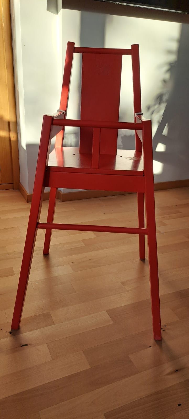 KRZESEŁKO do karmienia, IKEA BLAMES, drewniane, z pasami, stan BDB