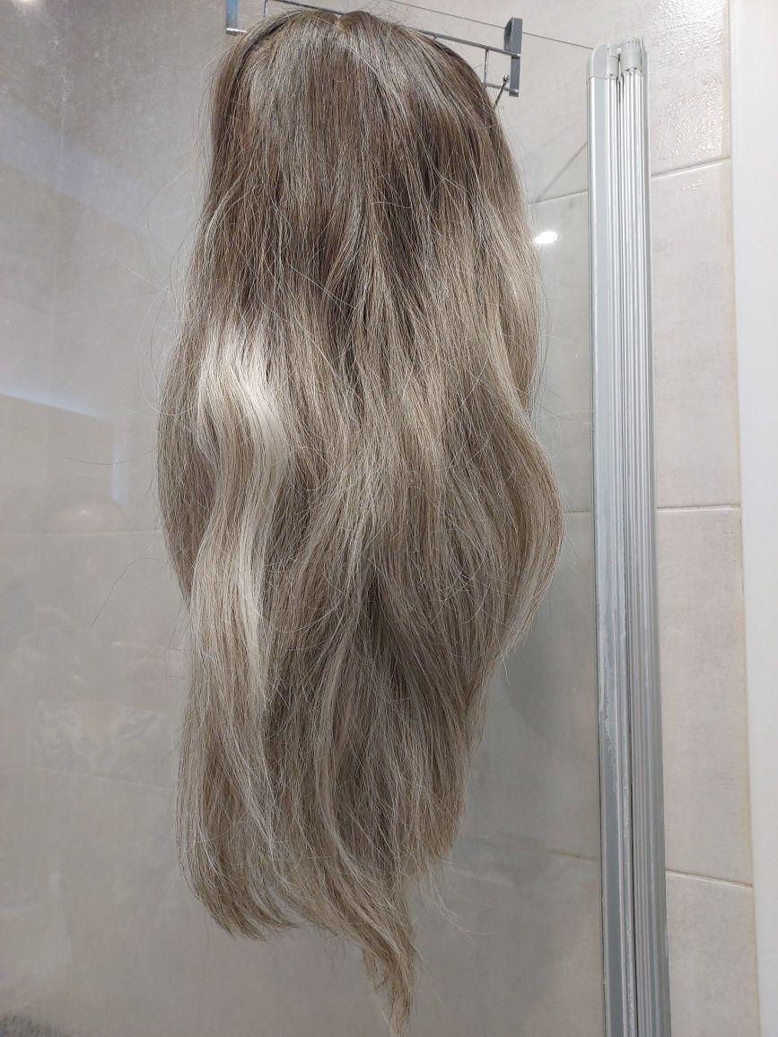Peruka srebrny blond ombre długie włosy