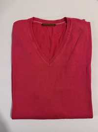 Camisola em V cor rosa