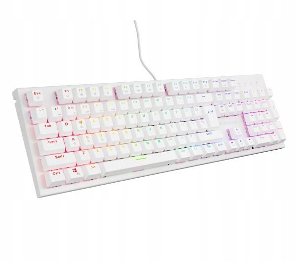 Klawiatura Mechaniczna Genesis Thor 303 Rgb Outemu Peach Silent Biała