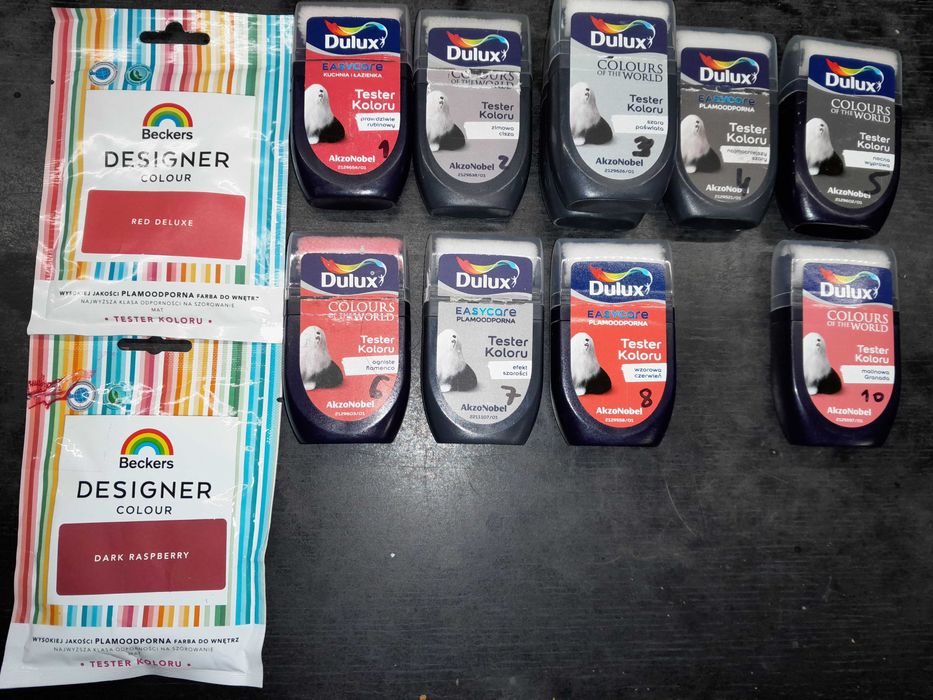 Beckers i Dulux Testery koloru 30 ml tester próbki farb