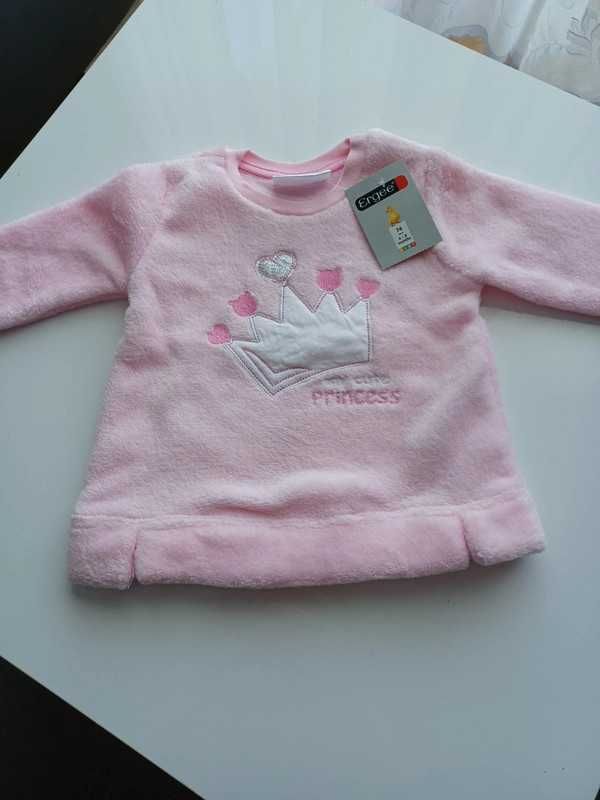 Nowa ciepła bluza polarowa dla dziewczynki Ergee roz. 74 cm