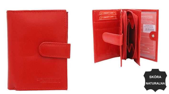 Czerwony skórzany portfel damski PP-901