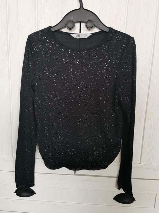 Elegancka cienka bluzeczka brokatowa H&M r. 146/152