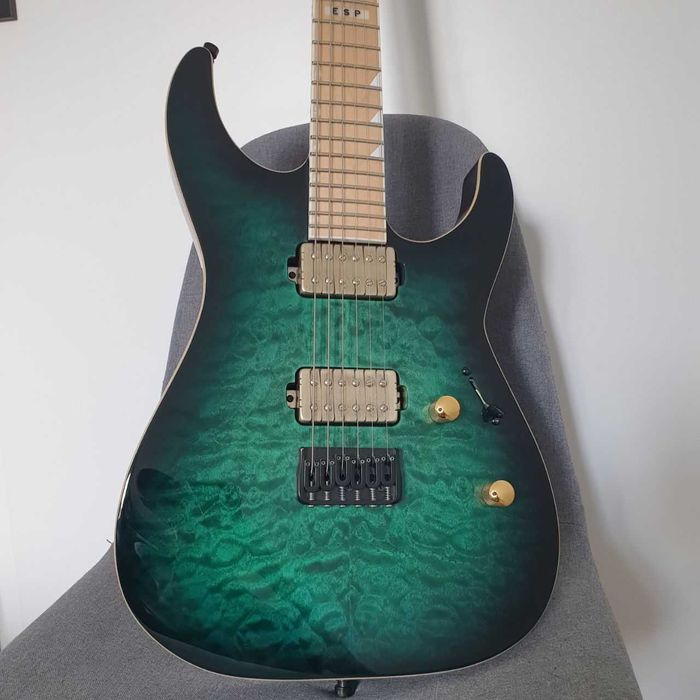 ESP E-II Mirage M-II NT turkusowy Bare knuckle Gotoh Hipshot Luminlay