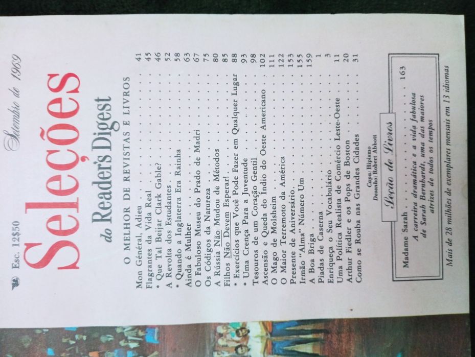 revista "Seleções do Reader's Digest" de setembro de 1969	- como novo