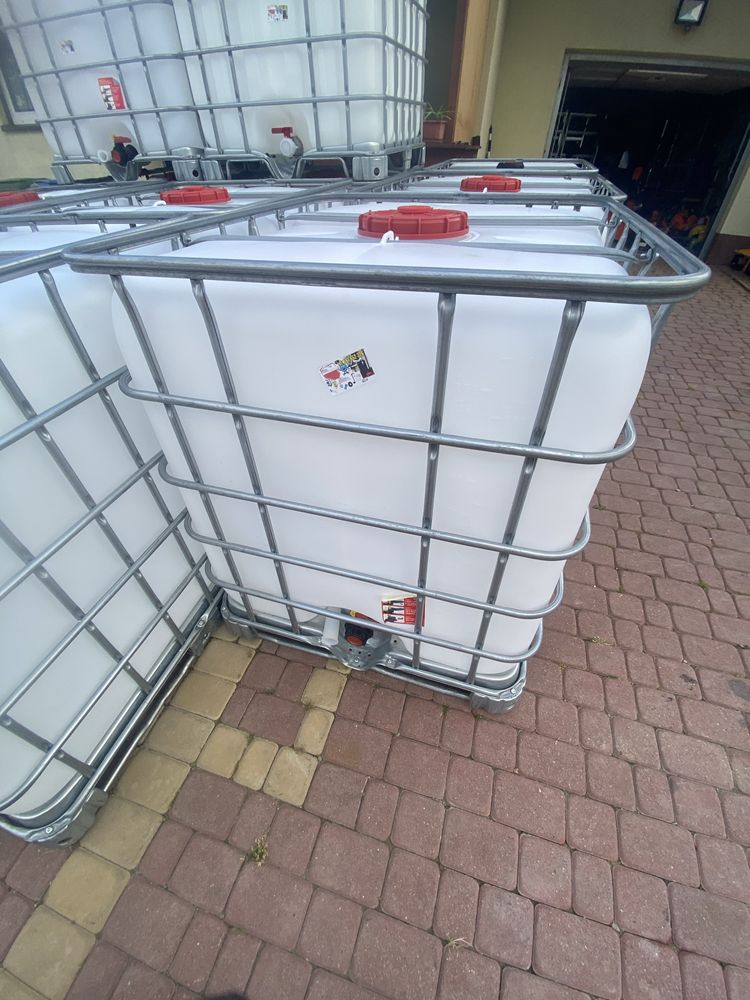 Zbiornik Paletopojemnik Mauzer 1000l Czysty F-Vat na paliwo, wode itp.