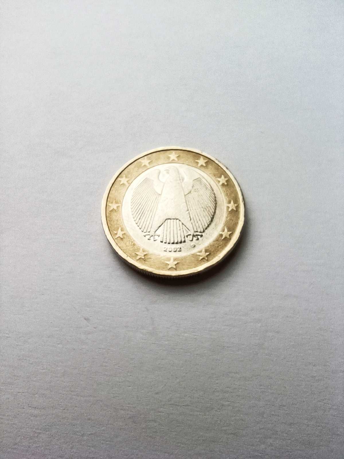 Moeda 1 euro Alemanha 2002 Letra D com erros cunhagem
