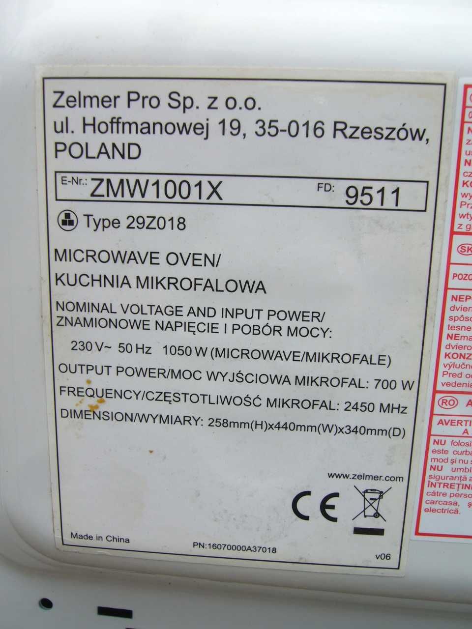 Kuchenka mikrofalowa mikrofalówka Zelmer