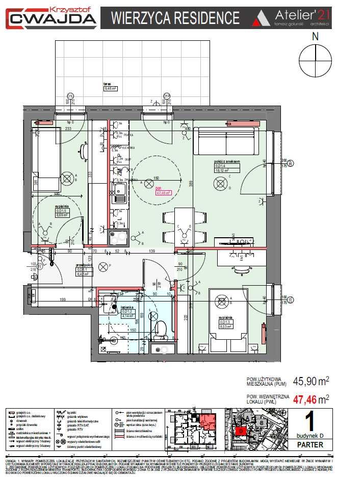 mieszkanie 3 pokojowe z ogródkiem, nowa inwestycja Wierzyca Residence