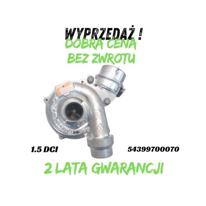 Regenerowana turbosprężarka 1.5DCI  bez kaucji. 2 lata gwarancji