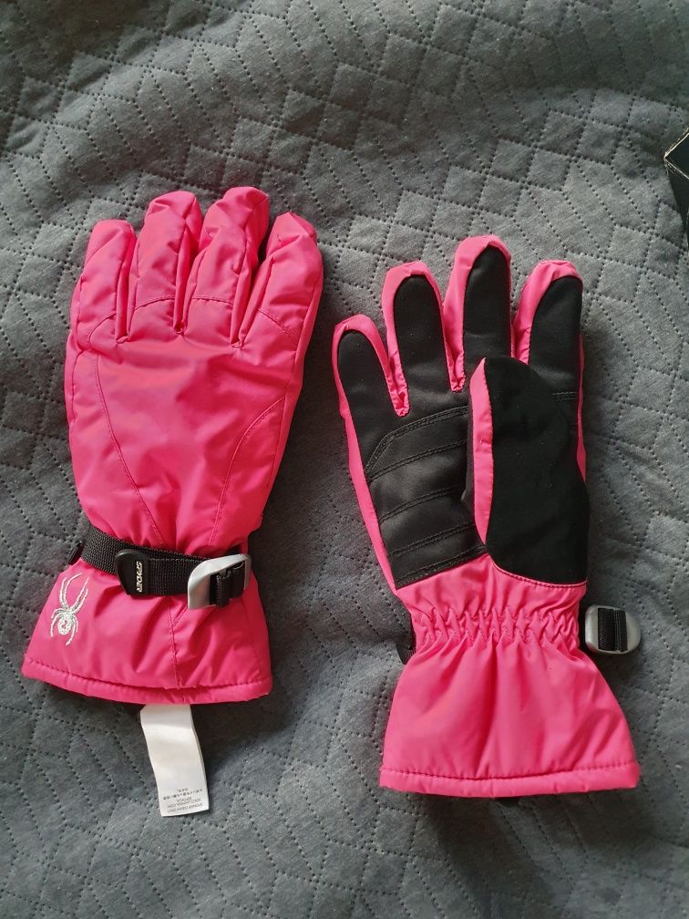 Rękawiczki narciarskie snowboardowe Spyder różowe