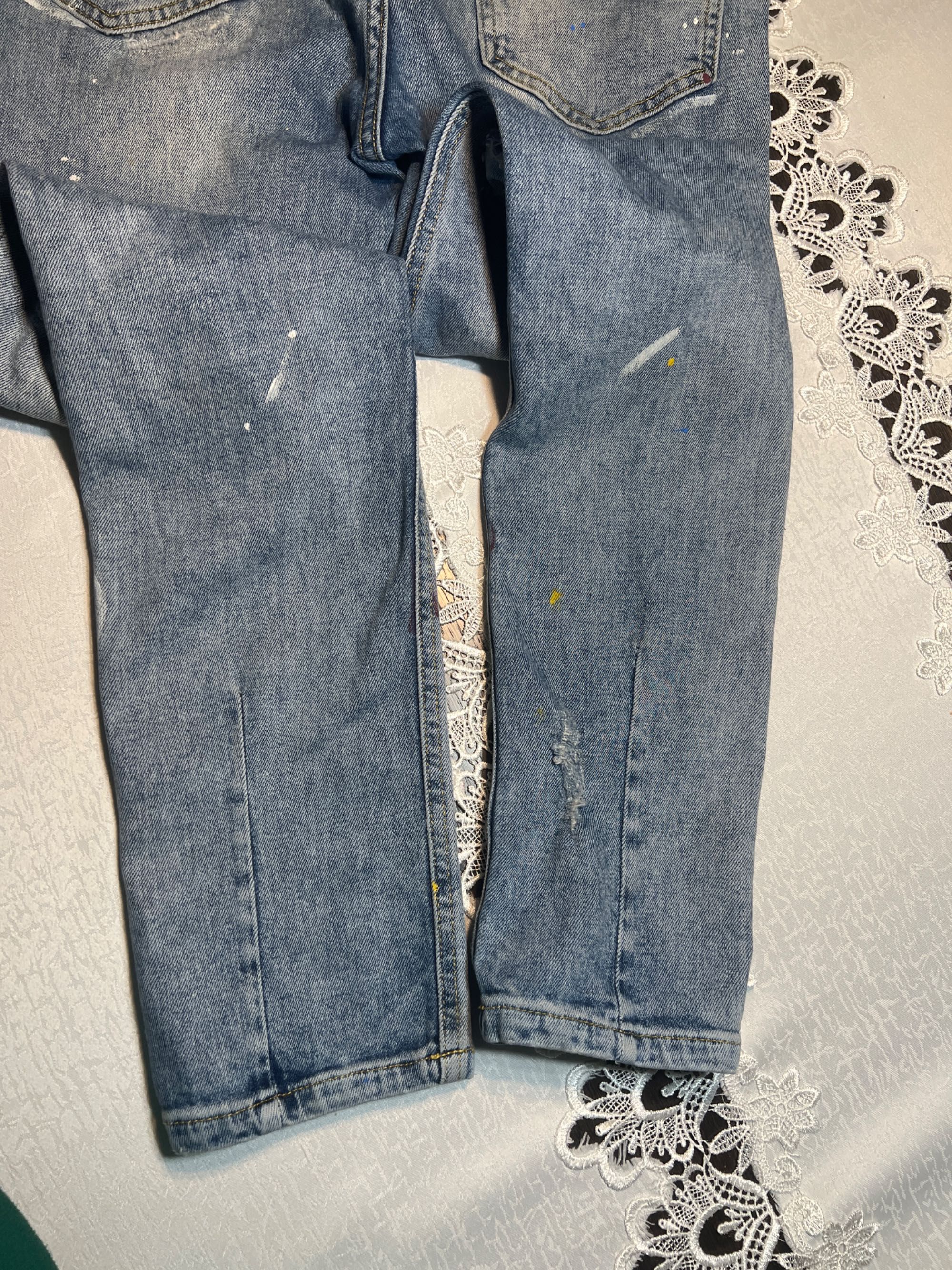 Spodnie jeansowe Zara Męskie przetarcia
