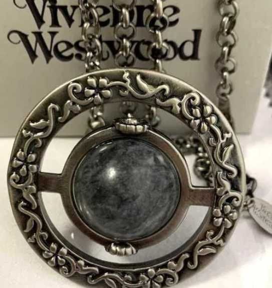 Vivienne Westwood Floral Engraved Orb Pendant Necklace