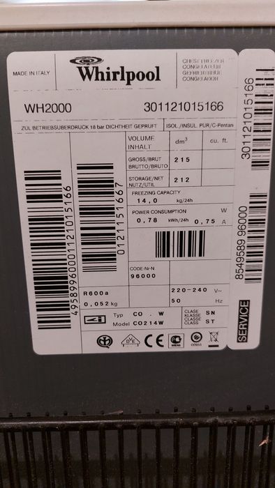 Морозильна камера Whirlpool  Вірпул