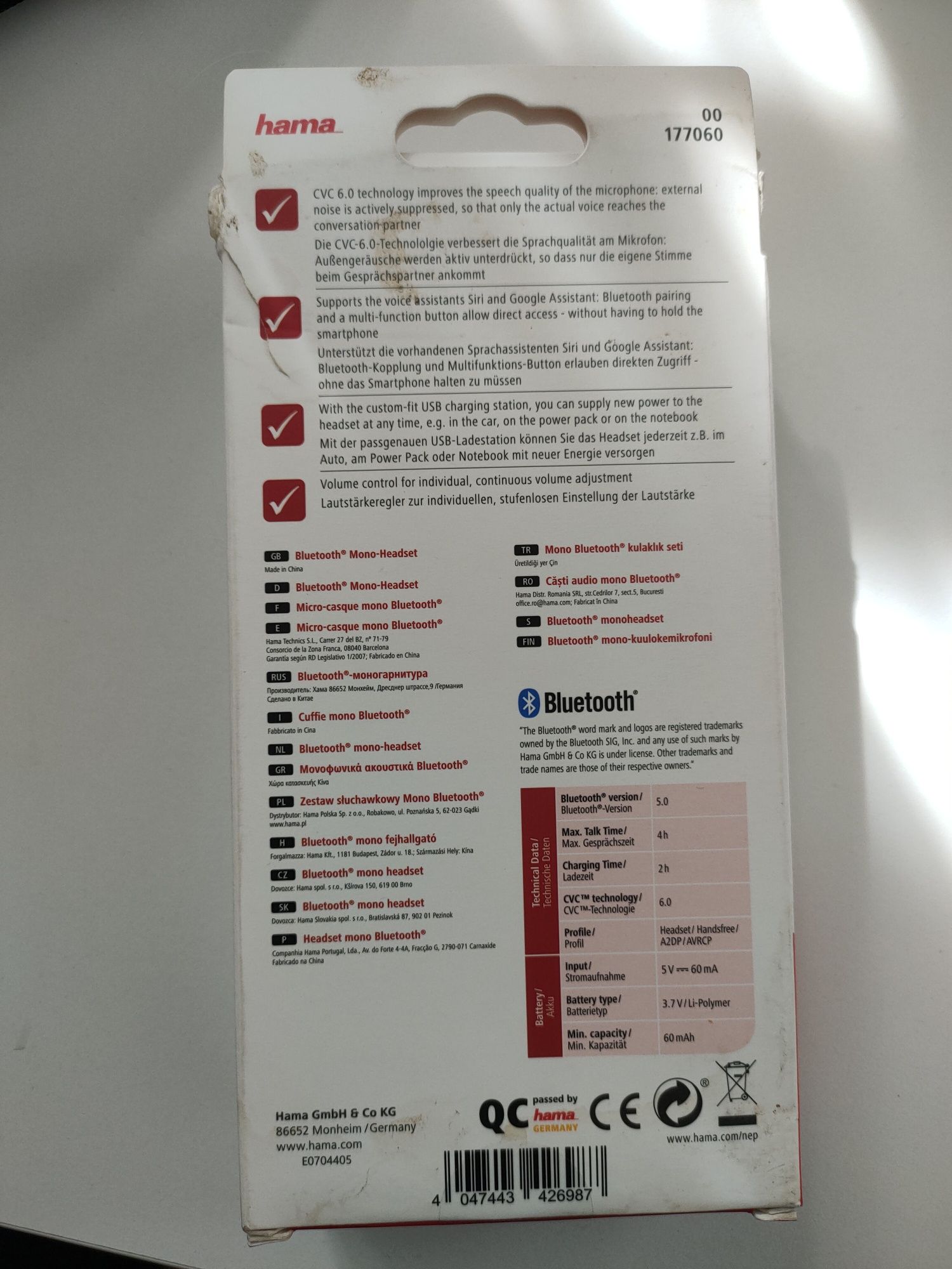 Słuchawka Bluetooth Hama