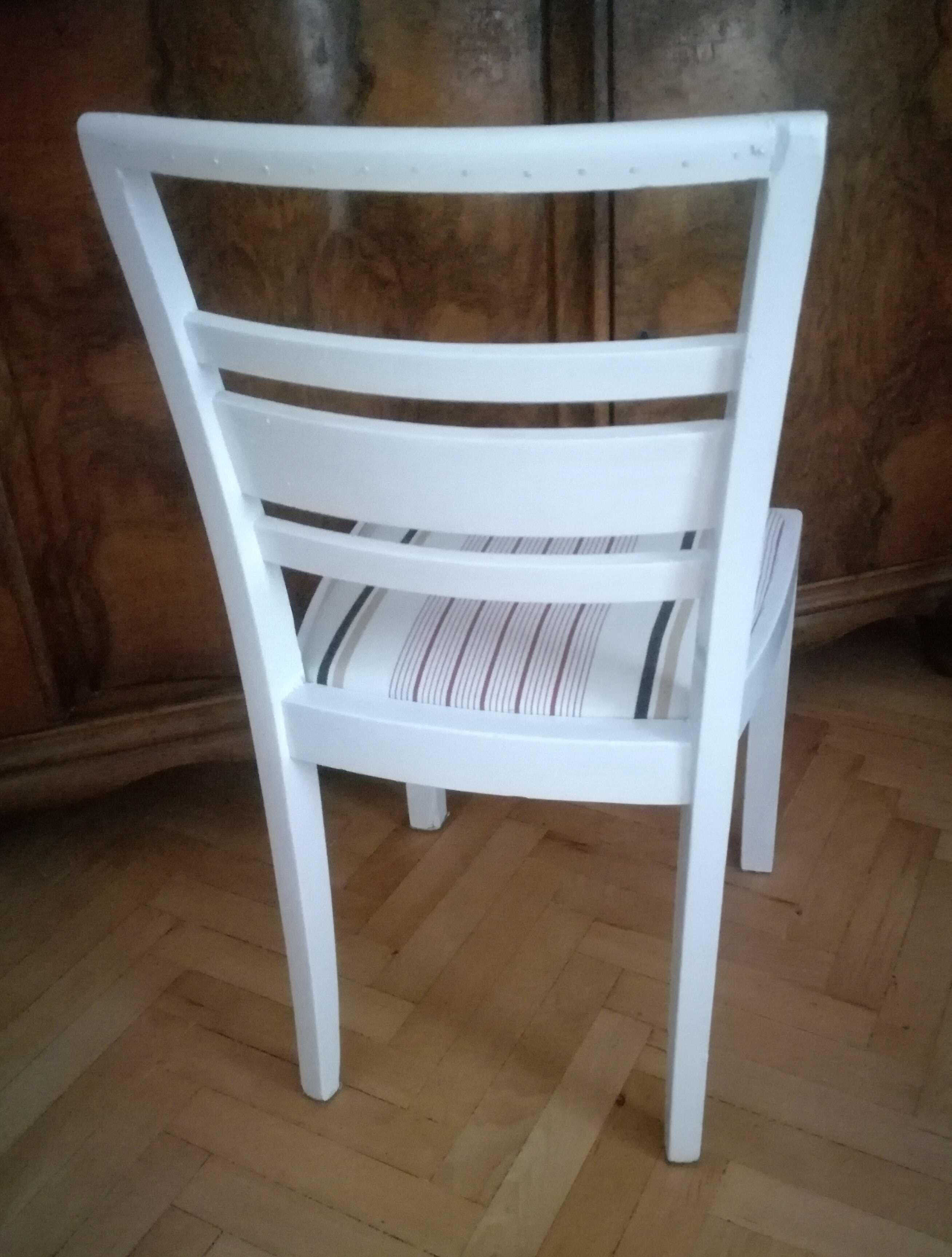 Odnowione Krzesło białe PRL styl prowansalski art deco retro antyk