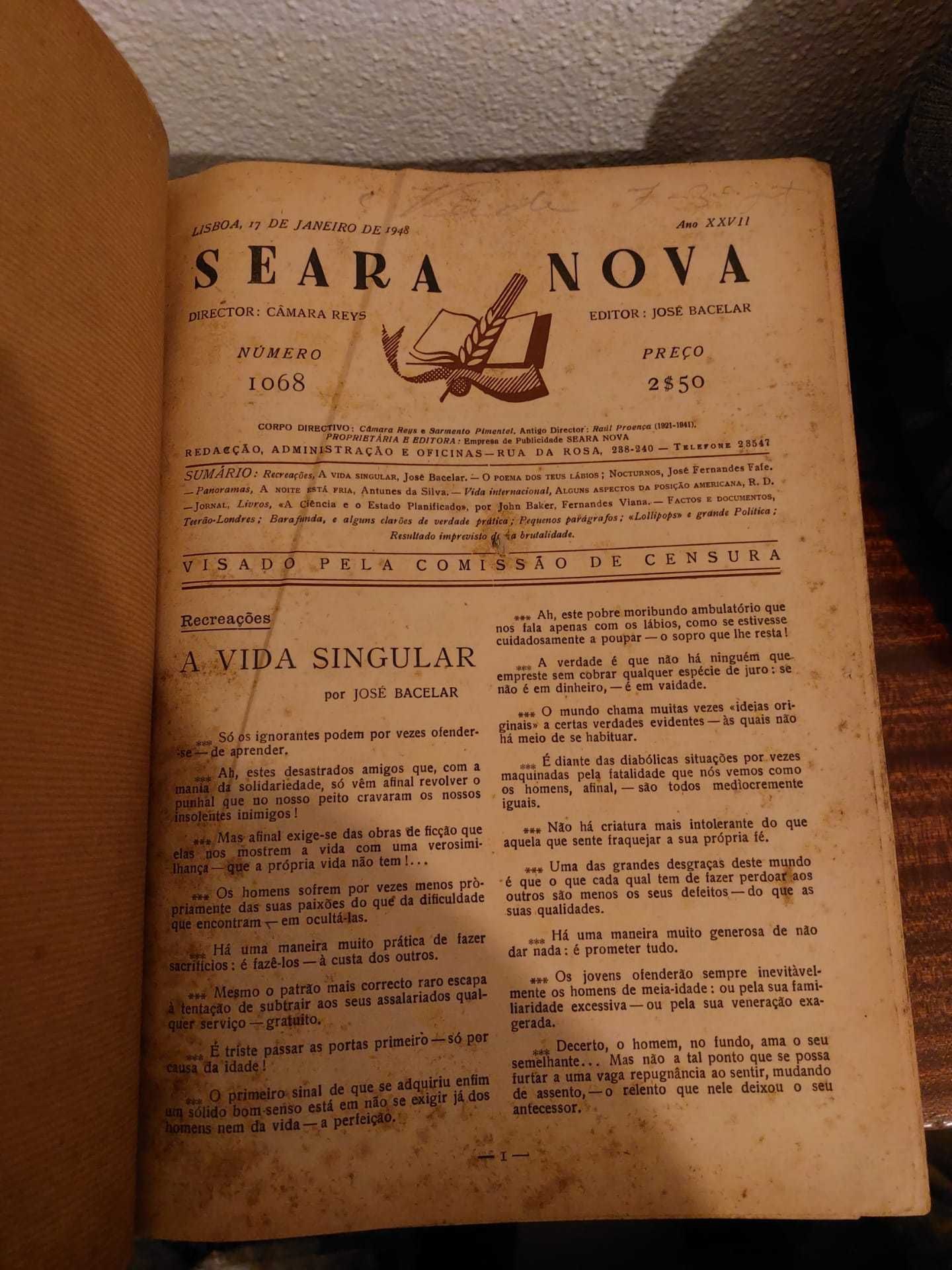 Seara nova Revistas antigas