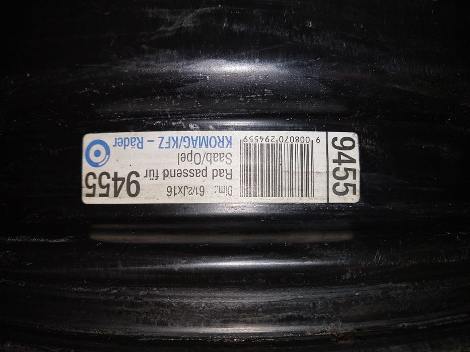 Komplet felg stalowych 16" Opel/Saab (5×110 ET 41)
ET 41ɓ