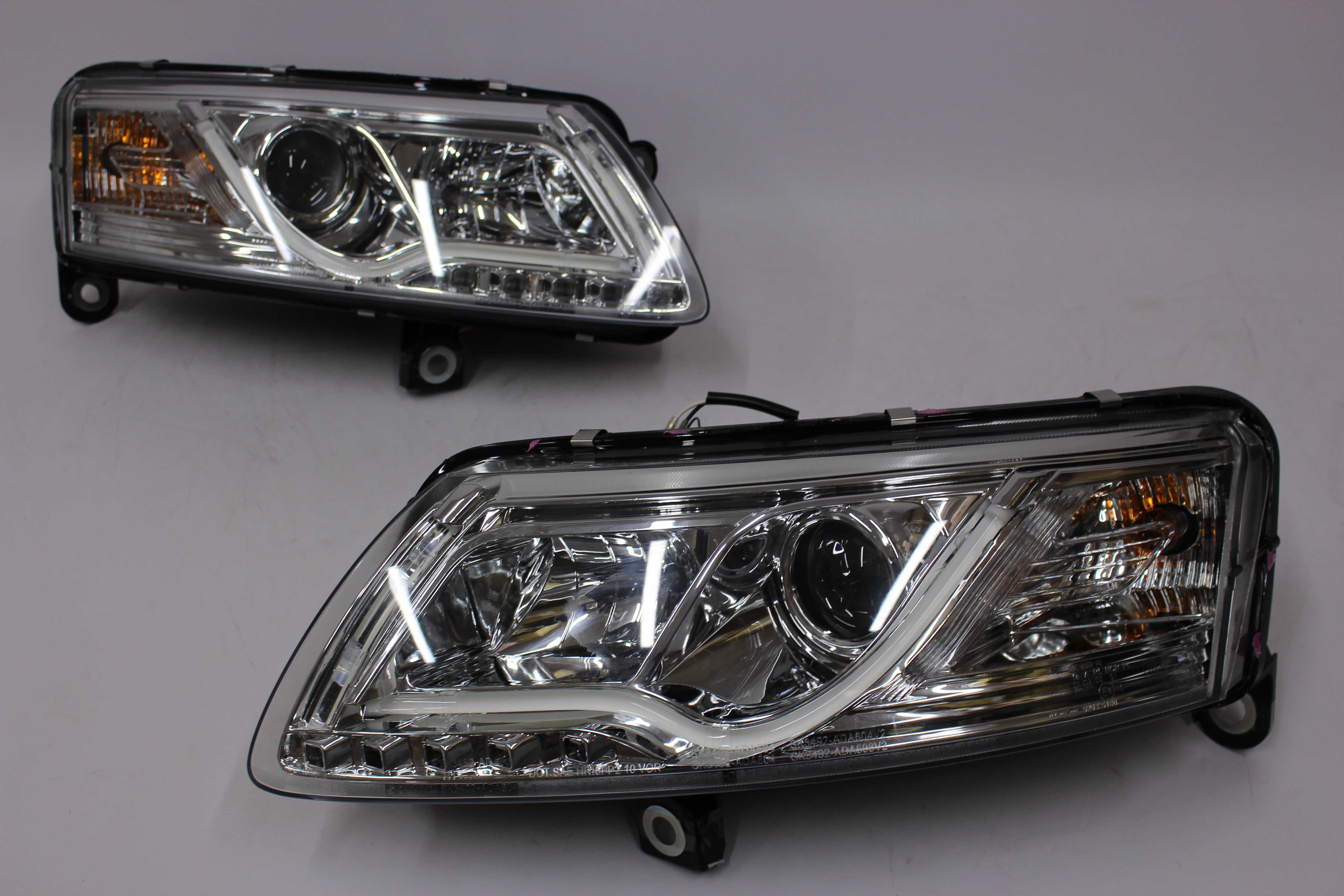 Lampy przednie przód AUDI A6 C6 04-08 XENON D2S DRL LED BAR NEON NOWE