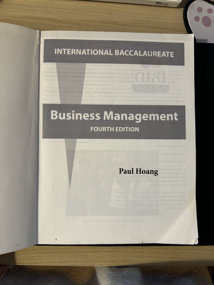 IB Diploma Business Management Textbook - Paul Hoang 4th Edition