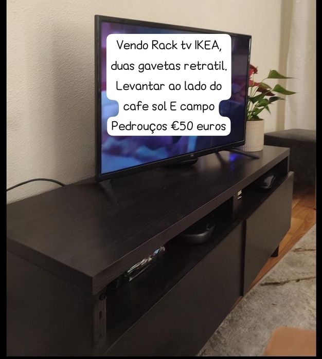 Rack tv IKea 120x42x48 medidas na foto