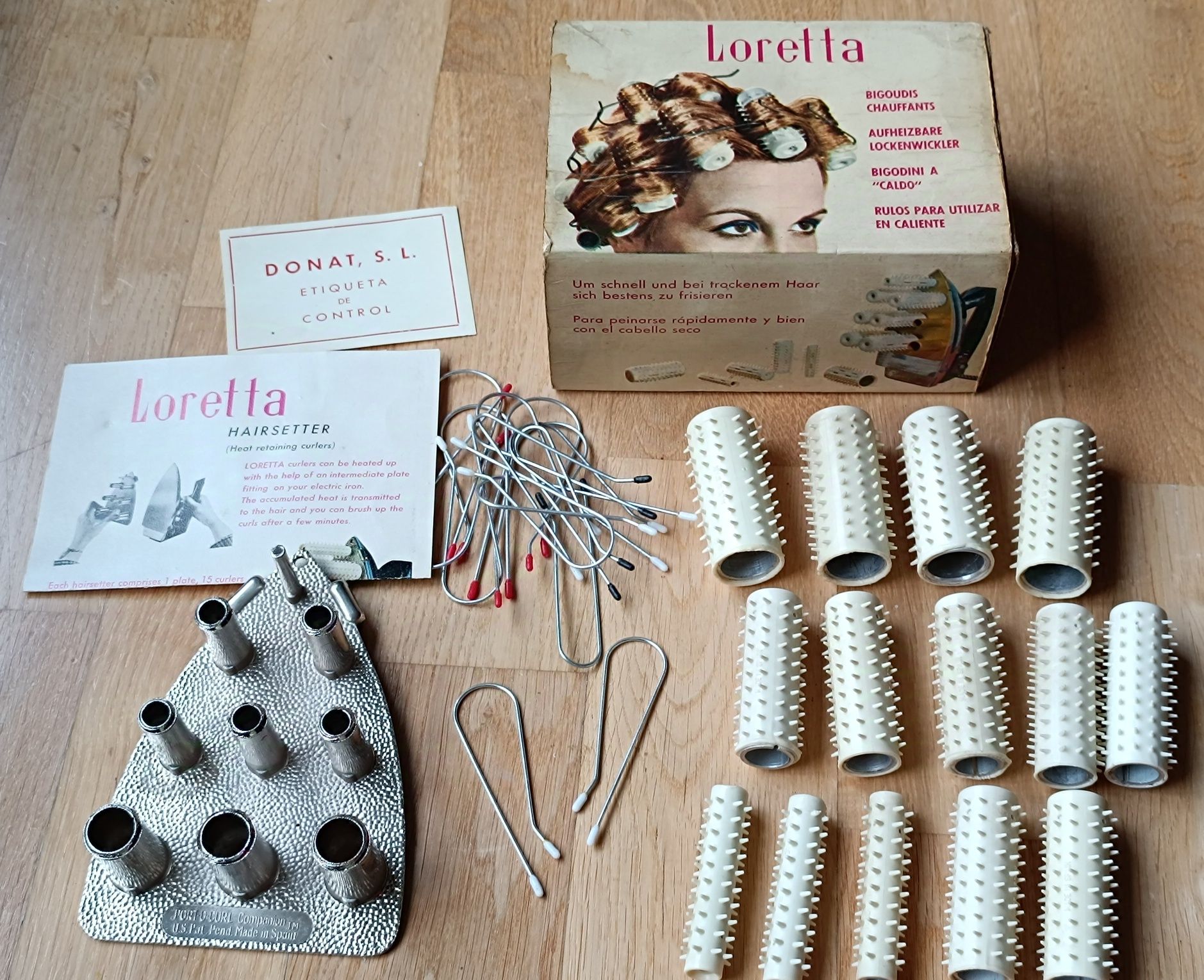 Loretta - zestaw termoloków retro + żelazko