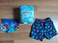 Zestaw: 2 x kąpielówki (roz. 92) oraz pieluszki Babydream do pływania