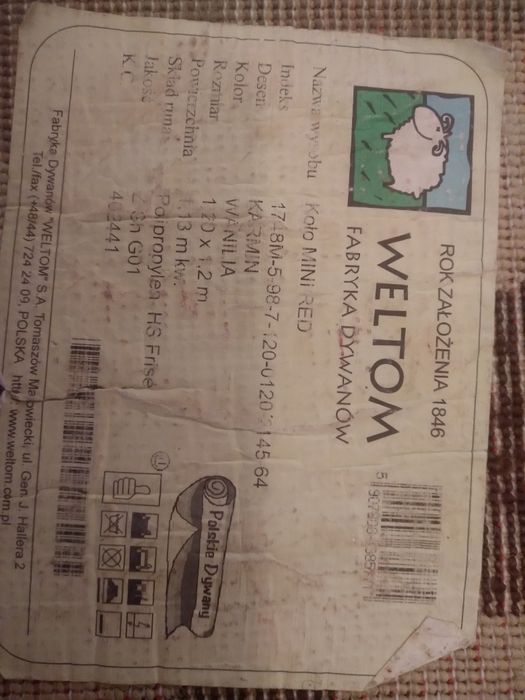 Dywan   okrągły  wymiary  120 na 120 kolor wanilia