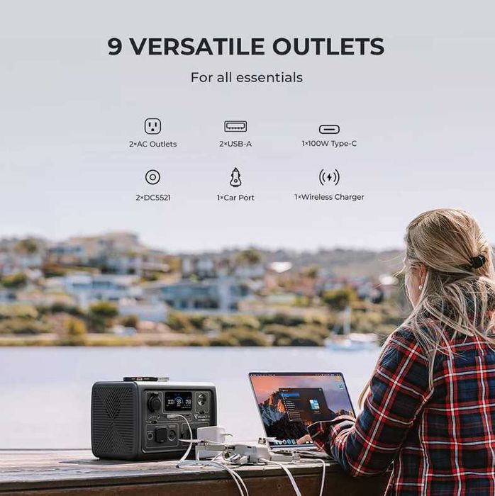 BLUETTI EB3A Portable Power Station 268Wh LiFePO4 Battery 600W
