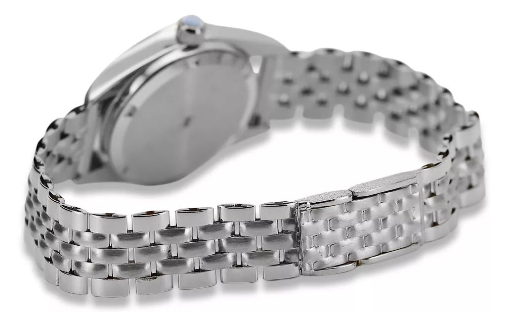 Zegarek damski z białego złota 14k z perłową tarczą lw020wds&lbw008w P