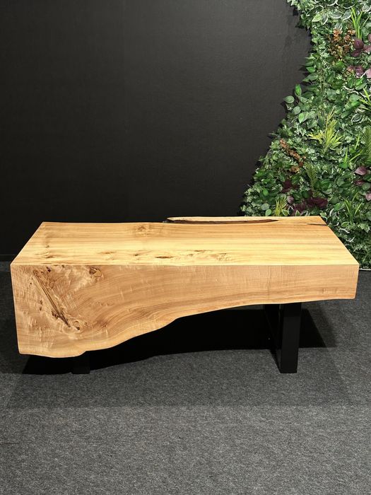 Ława z litego drwna, nowoczesna, loft z załamaniem