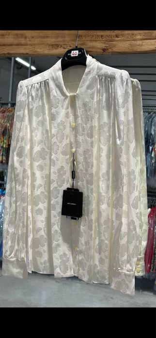 Відріз тканини 100% натуральний шовк шифон деворе молочного кольору