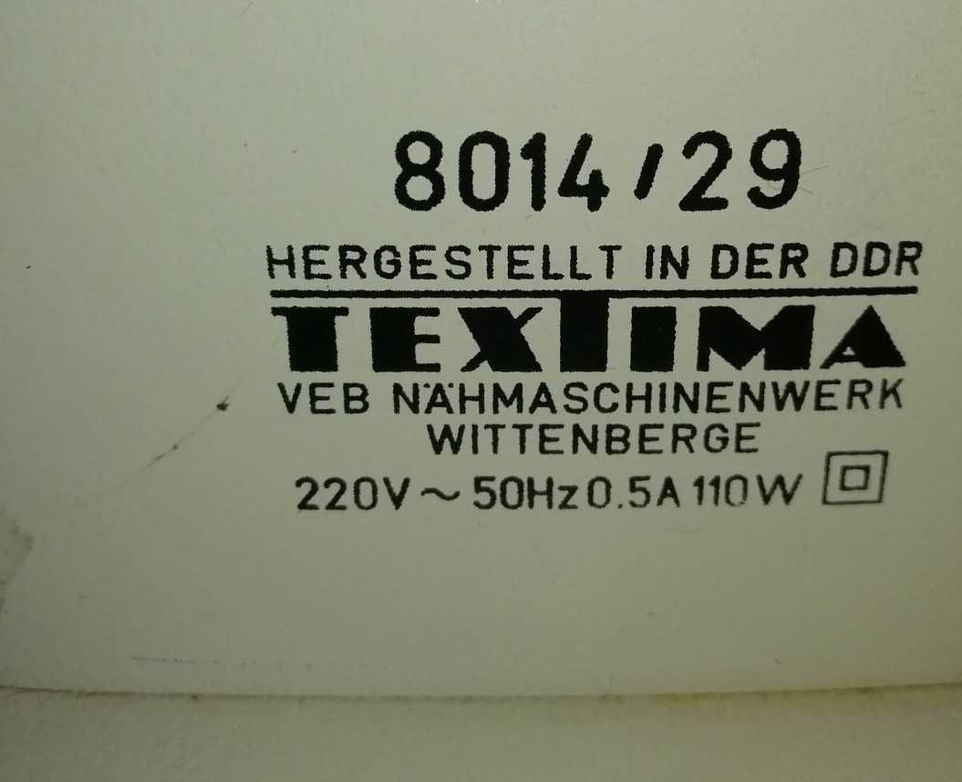 Швейная машина Veritas 8014/29 изготовитель Textima ГДР Wittenberge