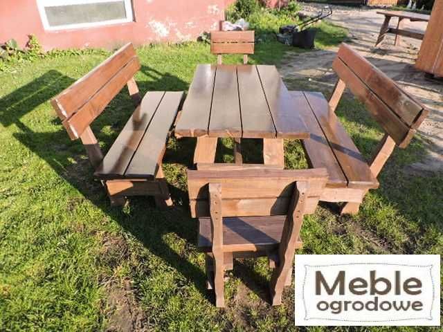 Zestaw Mebli Ogrodowych Drewniany Solidny Producent Stół Krzesła Ławki
