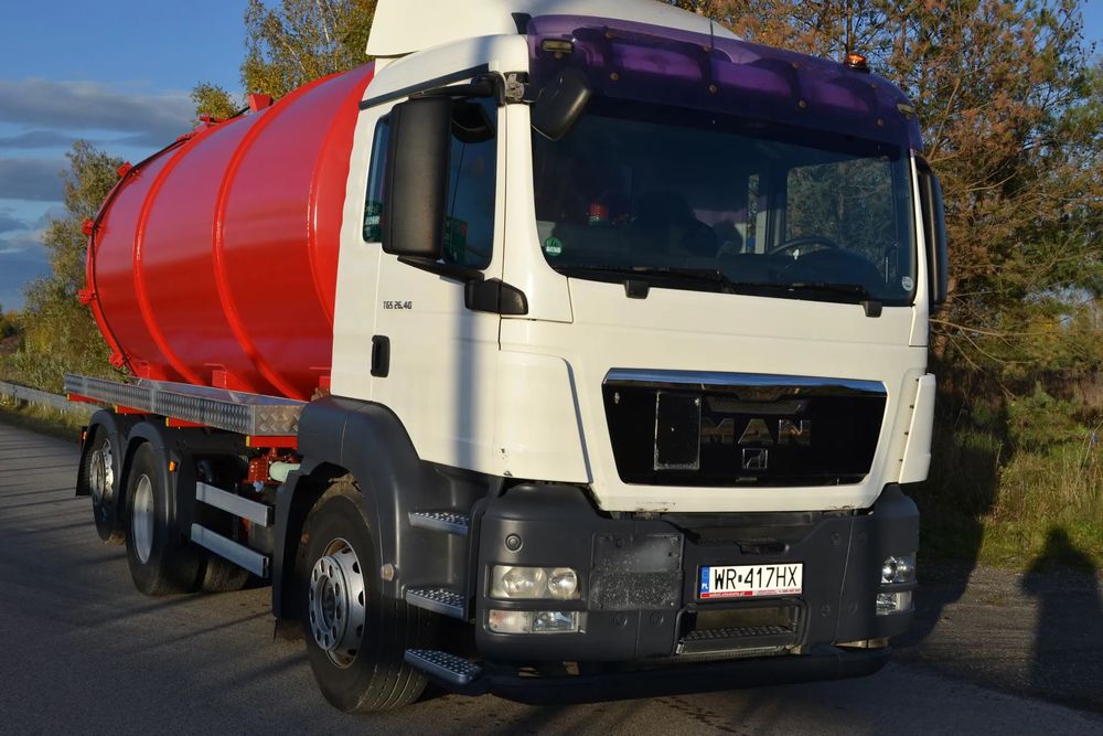 MAN TGS 26.400 ASENIZACYJNY SZAMBIARKA NOWA BECZKA 20 m³ TRZECIA OŚ SKRĘTNA KLIMATYZACJA  rozstaw osi 3,4 m LODÓWKA samochód SPECJALNY