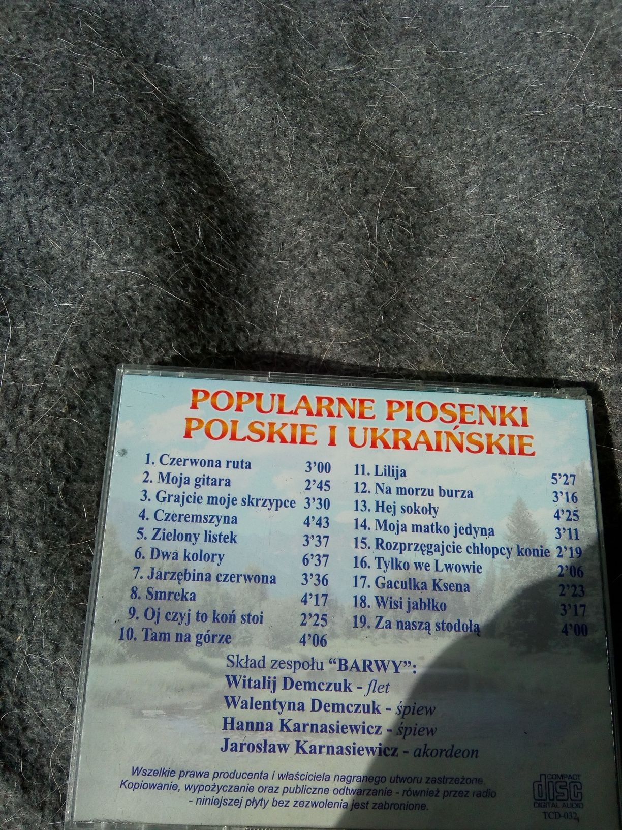 CD popularne piosenki polskie i ukraińskie zespół Barwy