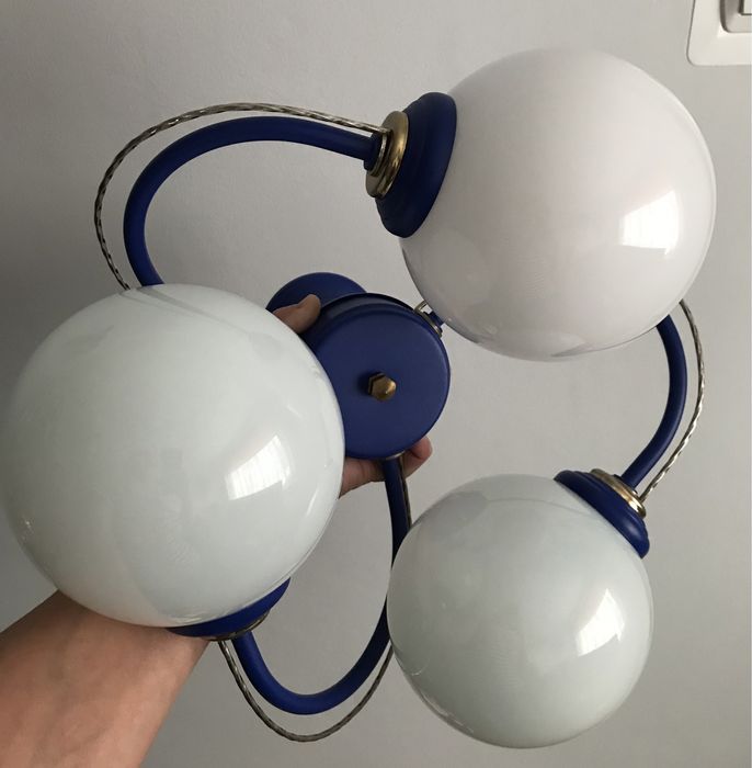 Żyrandol na trzy żarówki Niebieski