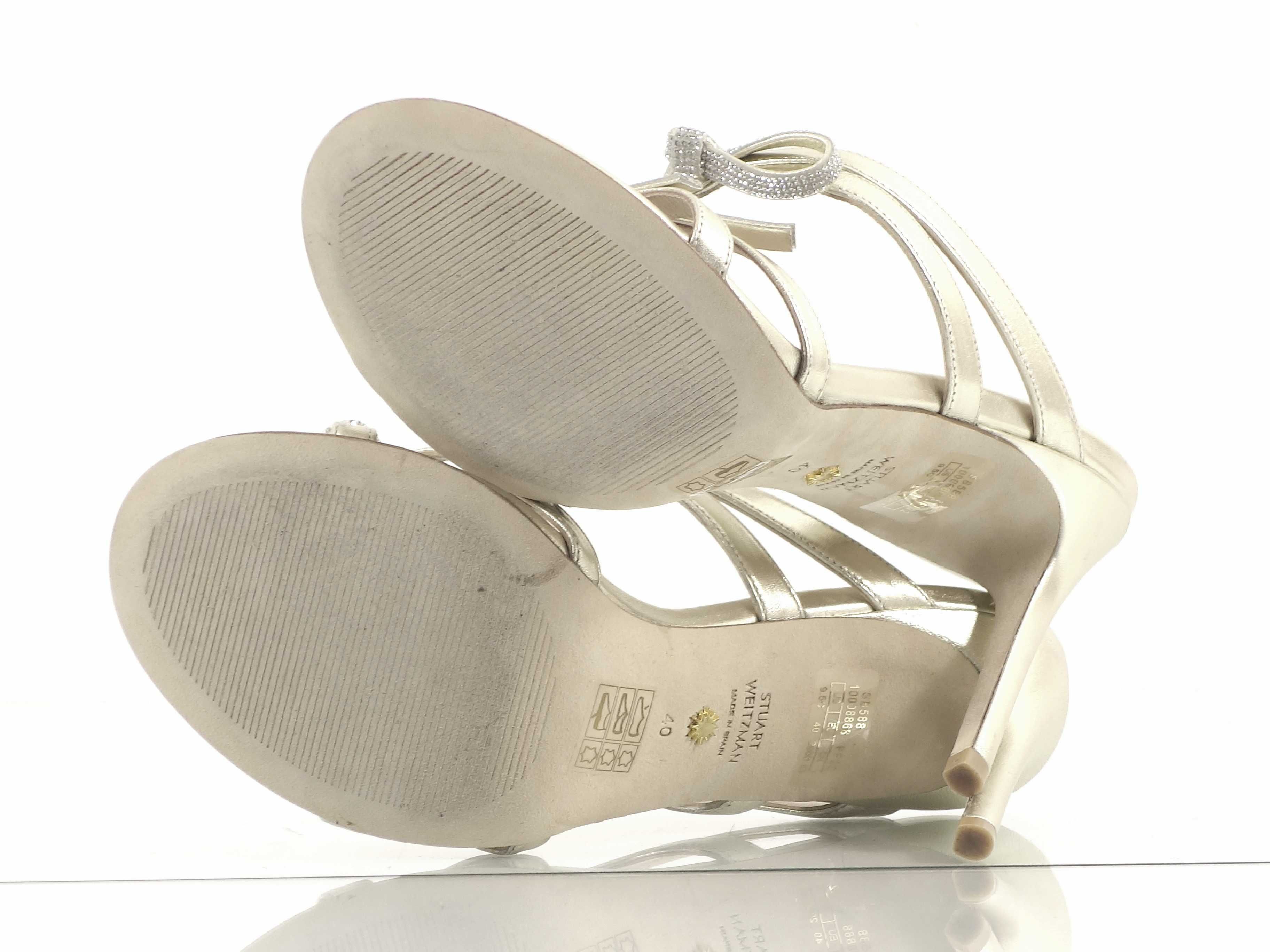 STUART WEITZMAN SW BOW Nowe Sandały Skórzane Na Obcasie  40