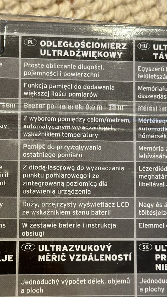 Odległościomierz ultradźwiękowy Powerfix