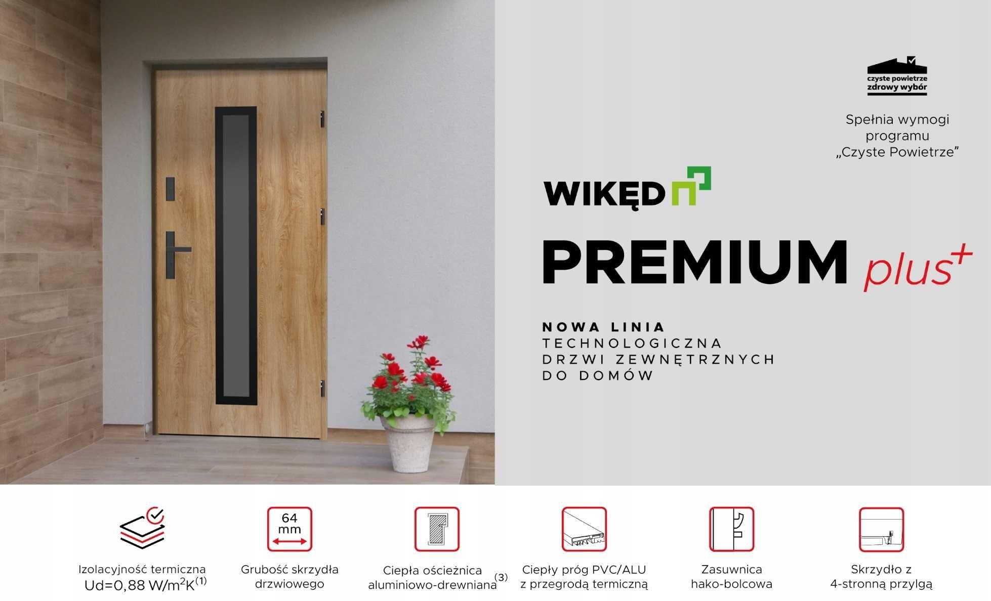 Drzwi Zewnętrzne Wejściowe Wikęd PREMIUM Plus Ościeżnica TERMO Od Ręki