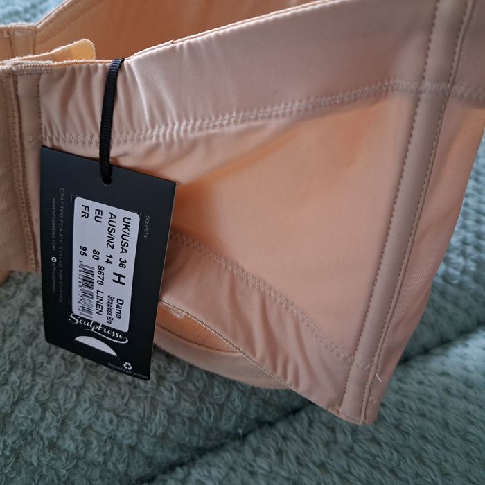 Sculptresse Dana biustonosz strapless samonośny beż linen 80H  UK36E