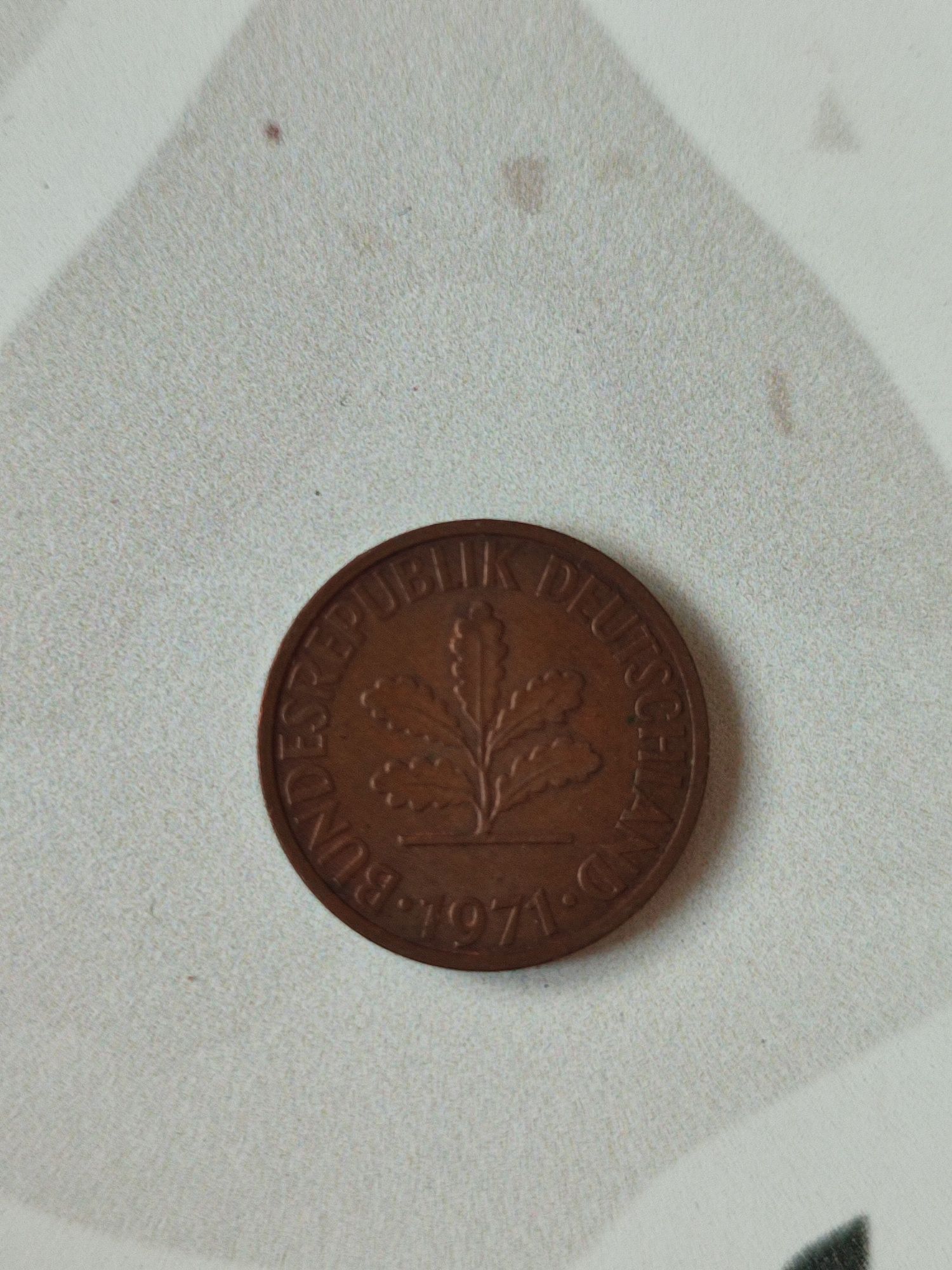 Moneta 1 pfennig 2 pfennig 1971 i 1990