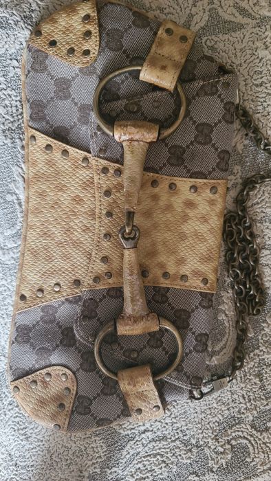 Клатч Gucci кожа + текстиль
