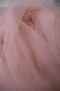 Świetna jakość miękki tiul sukienkowy welonowy pudrowy róż różowy