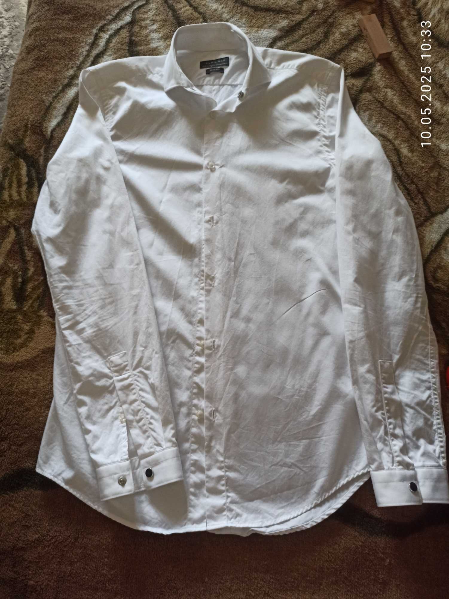 продам красивую белую рубашку на подростка ZARA ,б.у.