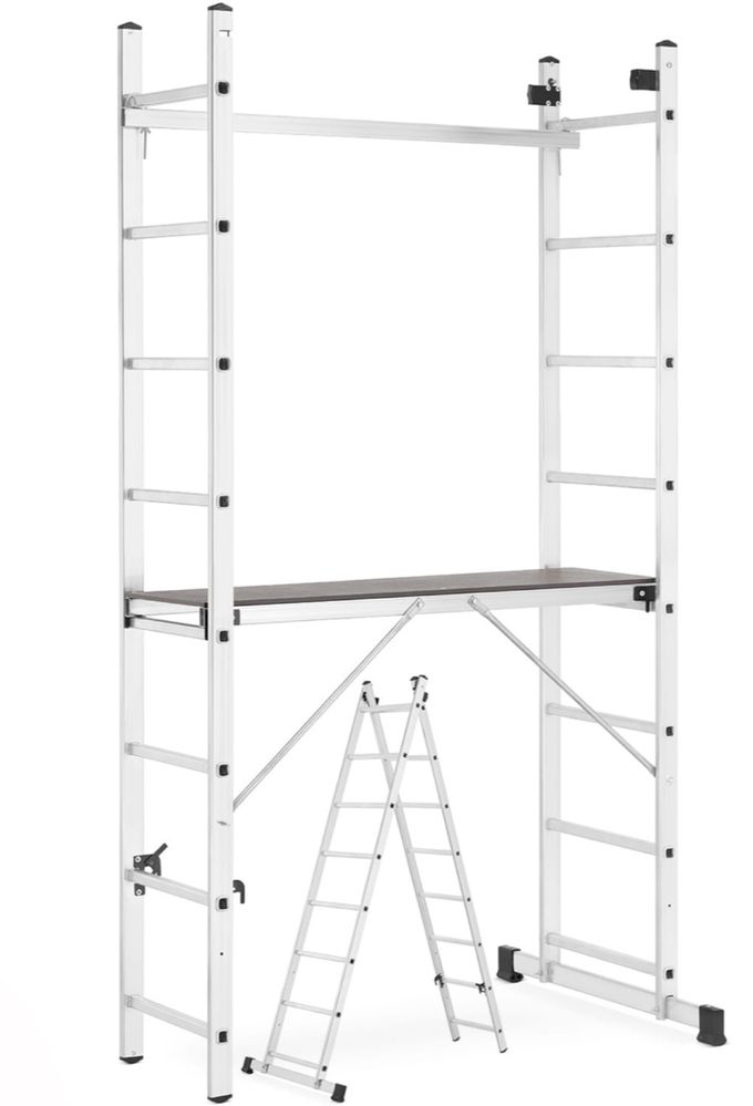 Drabina 3w1 podest rusztowanie na schody Higher 2x8 4,52 zasięg robocz