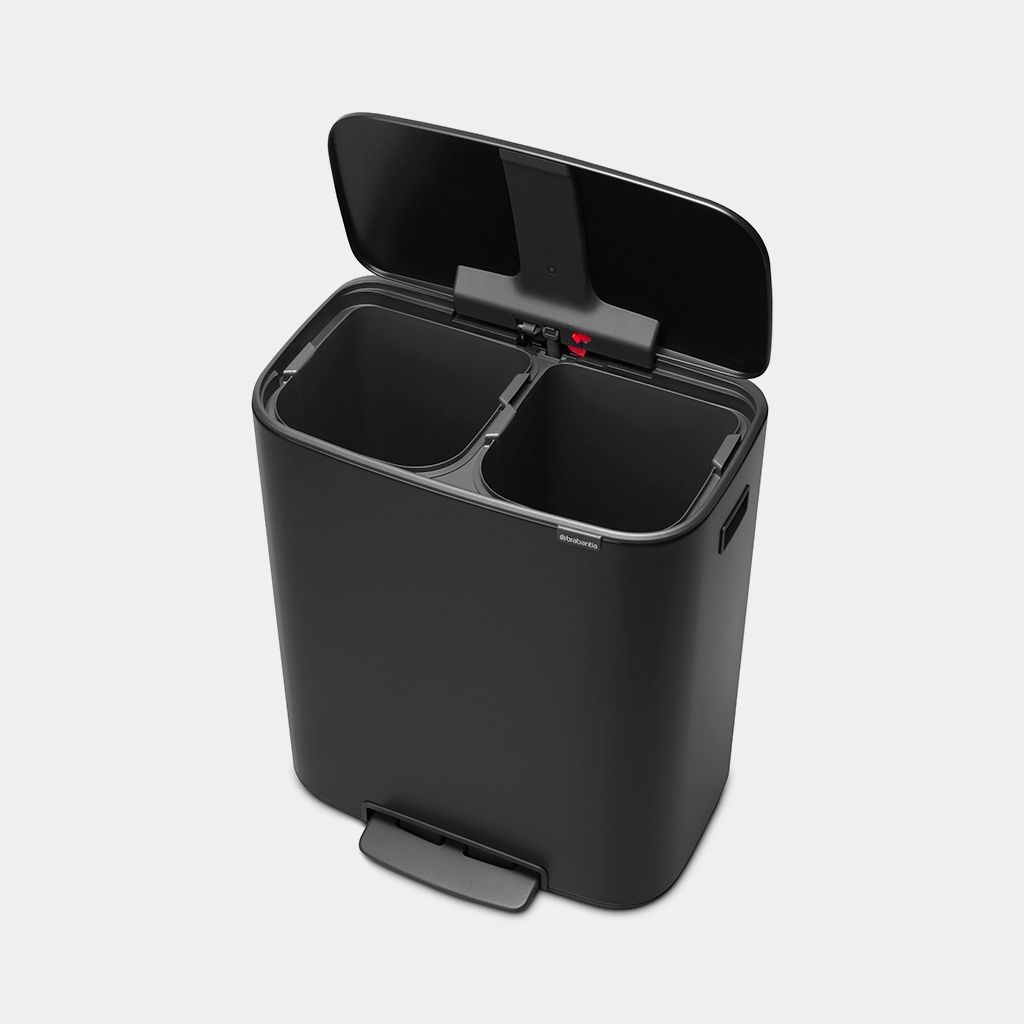Kosz Na Śmieci Stal Nierdzewna Brabantia 2X30L Czarny (Delikatna Rysa)