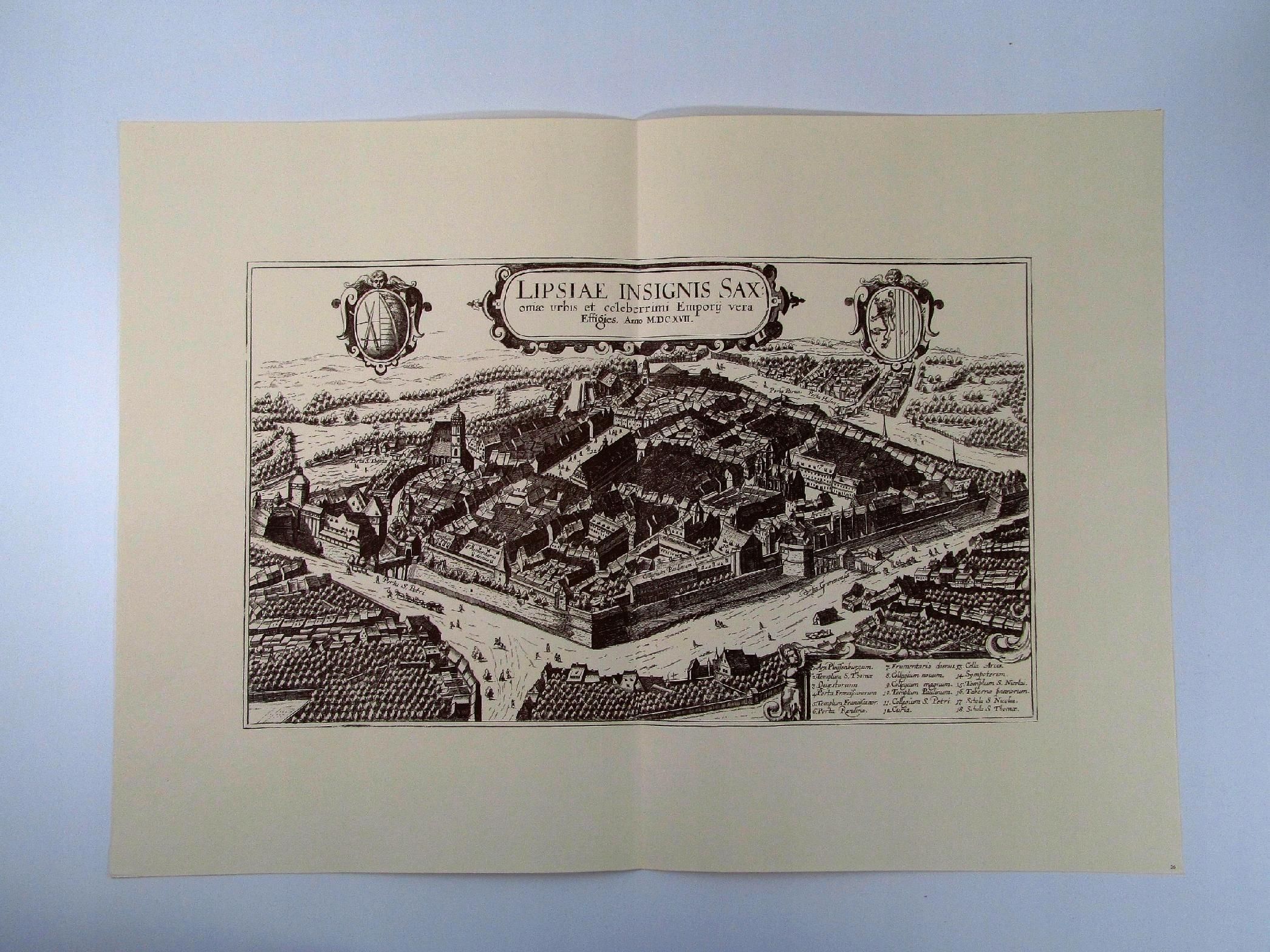 stara mapa grafika widok miasta papier czerpany 26